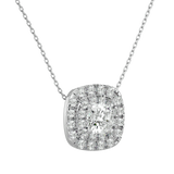 Radiant Double Halo Pendant