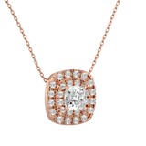 Radiant Double Halo Pendant