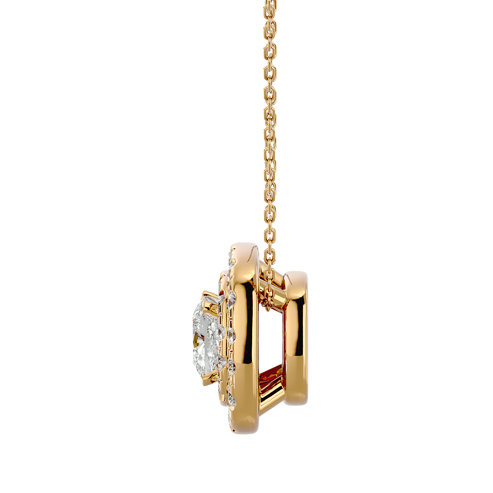 Radiant Double Halo Pendant