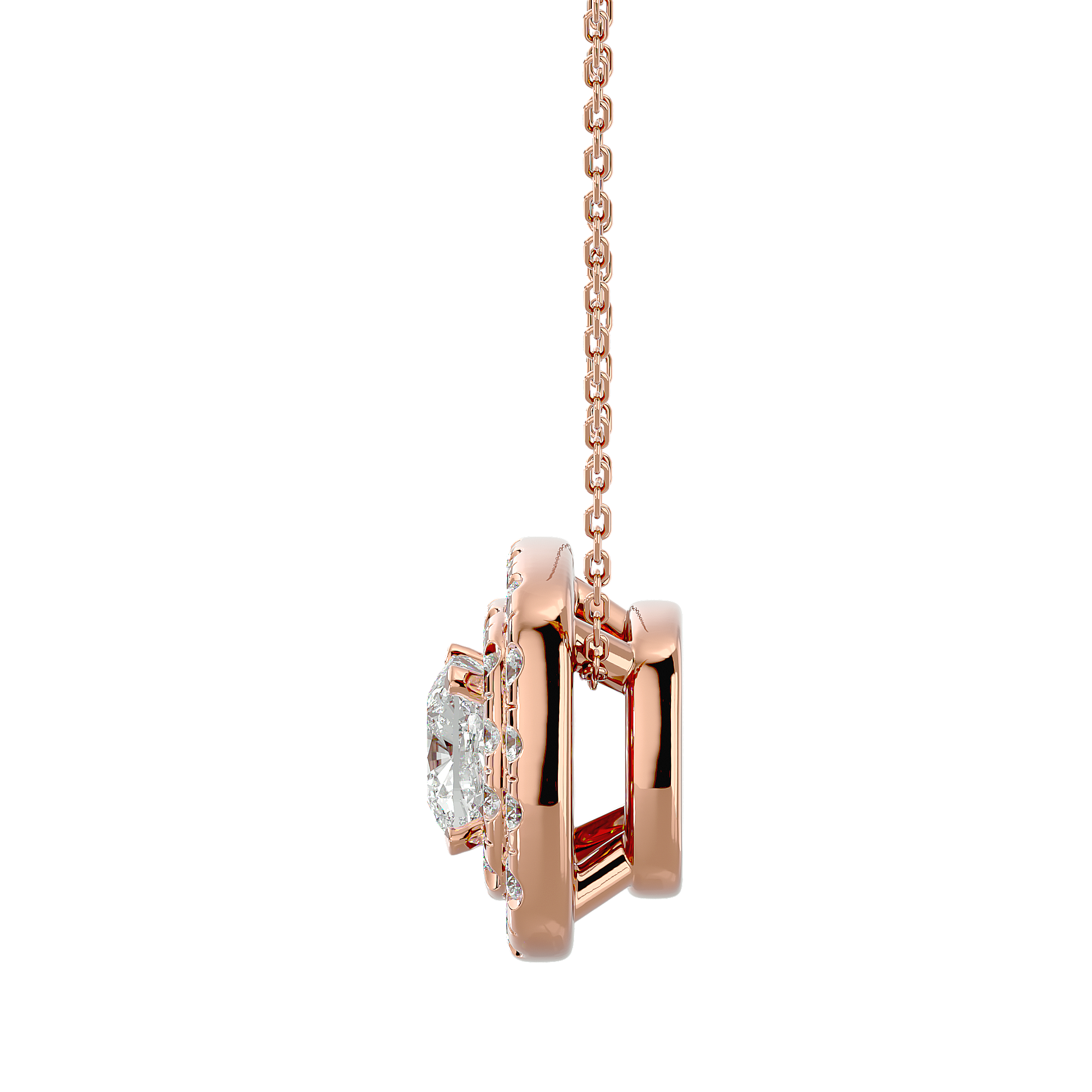 Radiant Double Halo Pendant