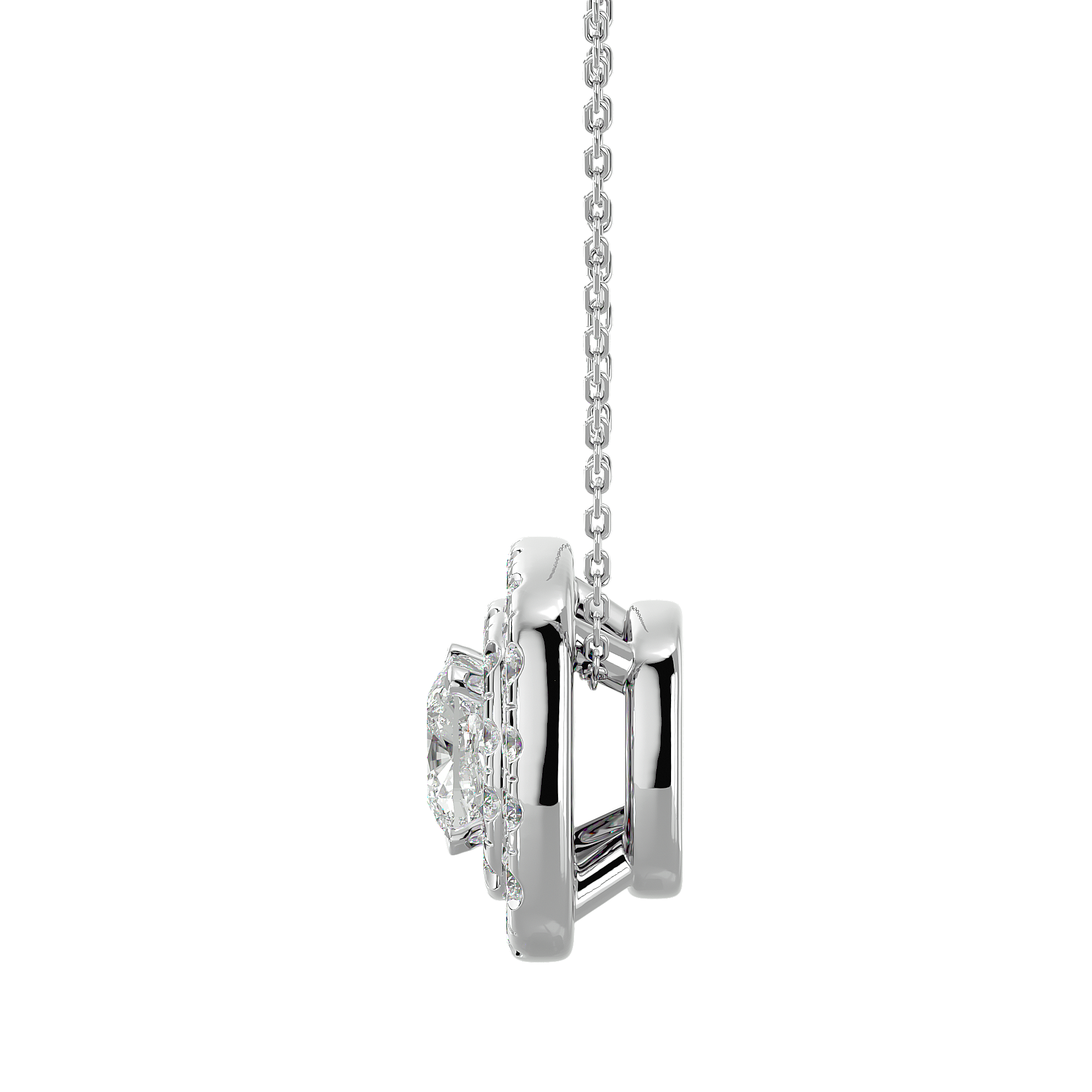 Radiant Double Halo Pendant
