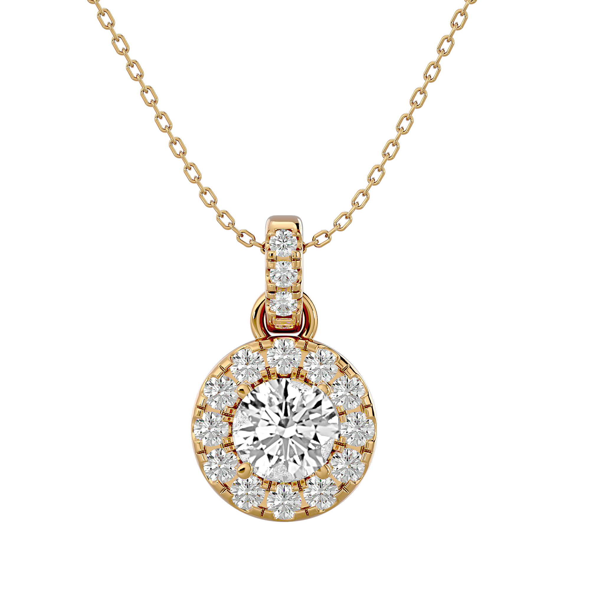 Classic Halo Solitaire Pendant