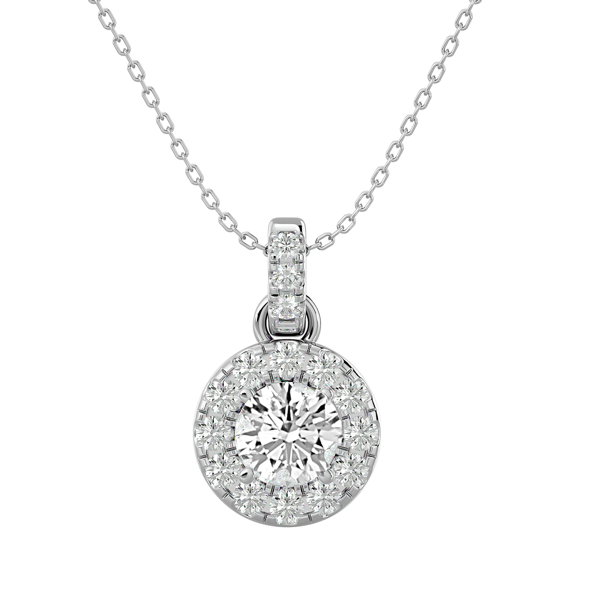 Classic Halo Solitaire Pendant