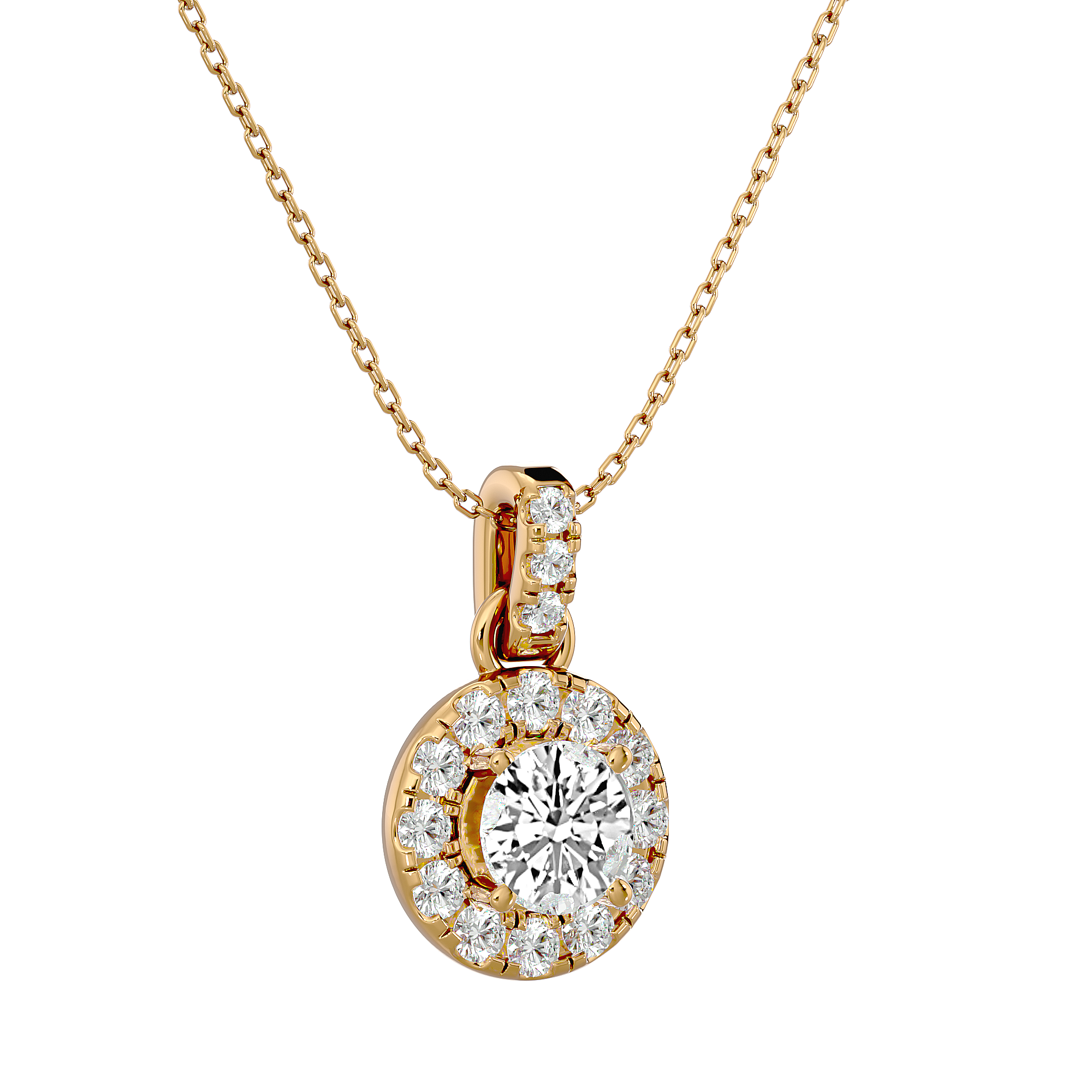 Classic Halo Solitaire Pendant