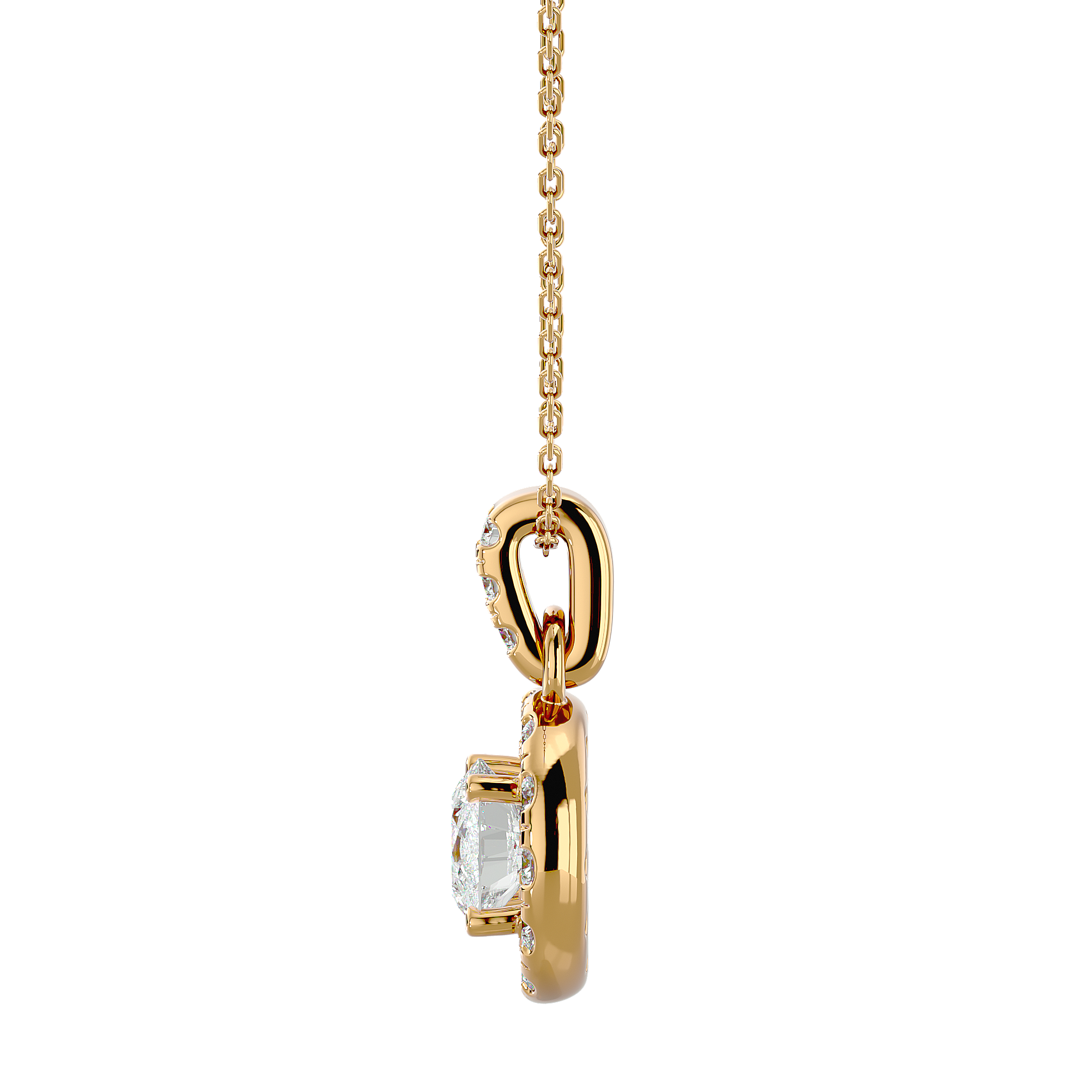 Classic Halo Solitaire Pendant