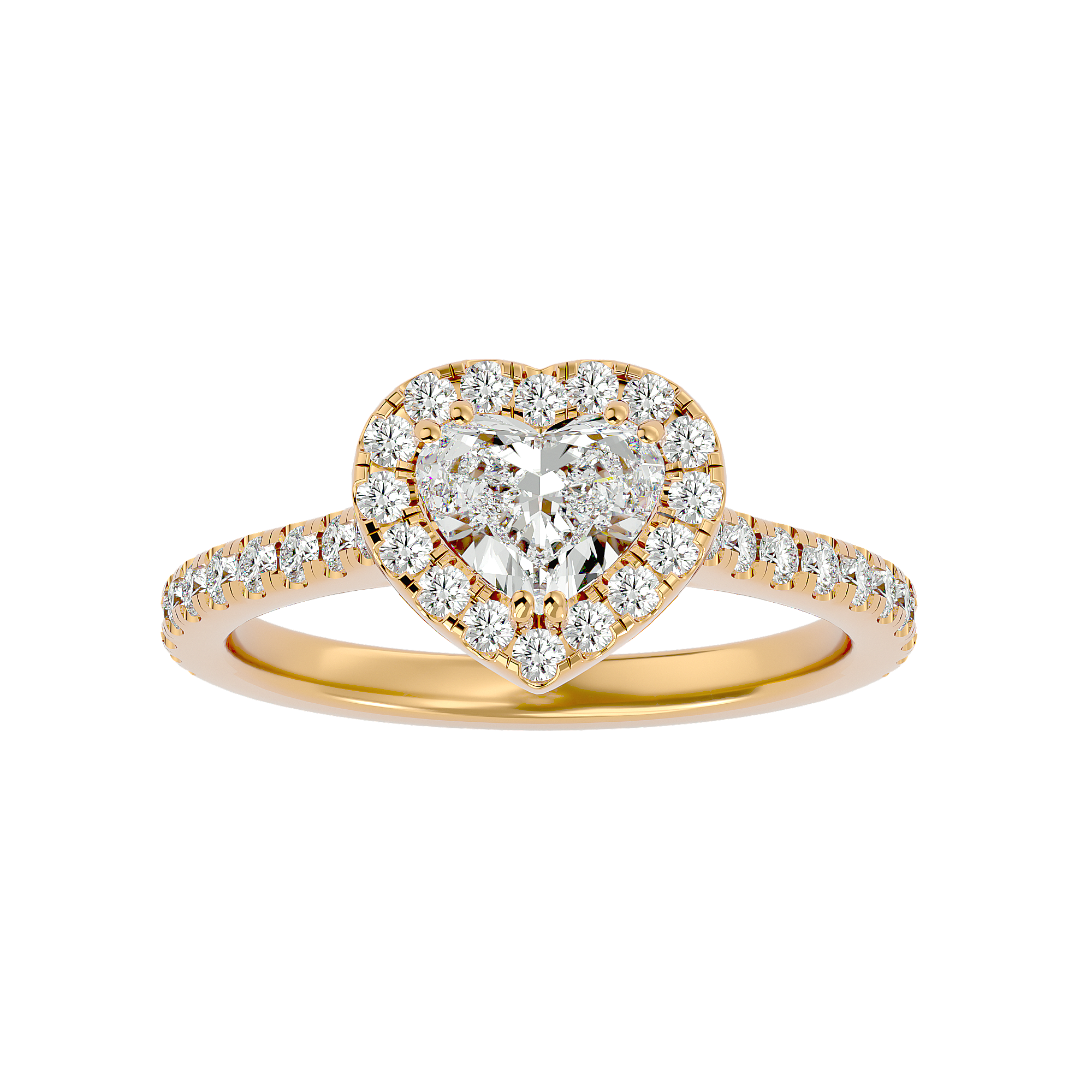 Golden Heart Diamond Engagement Ring
