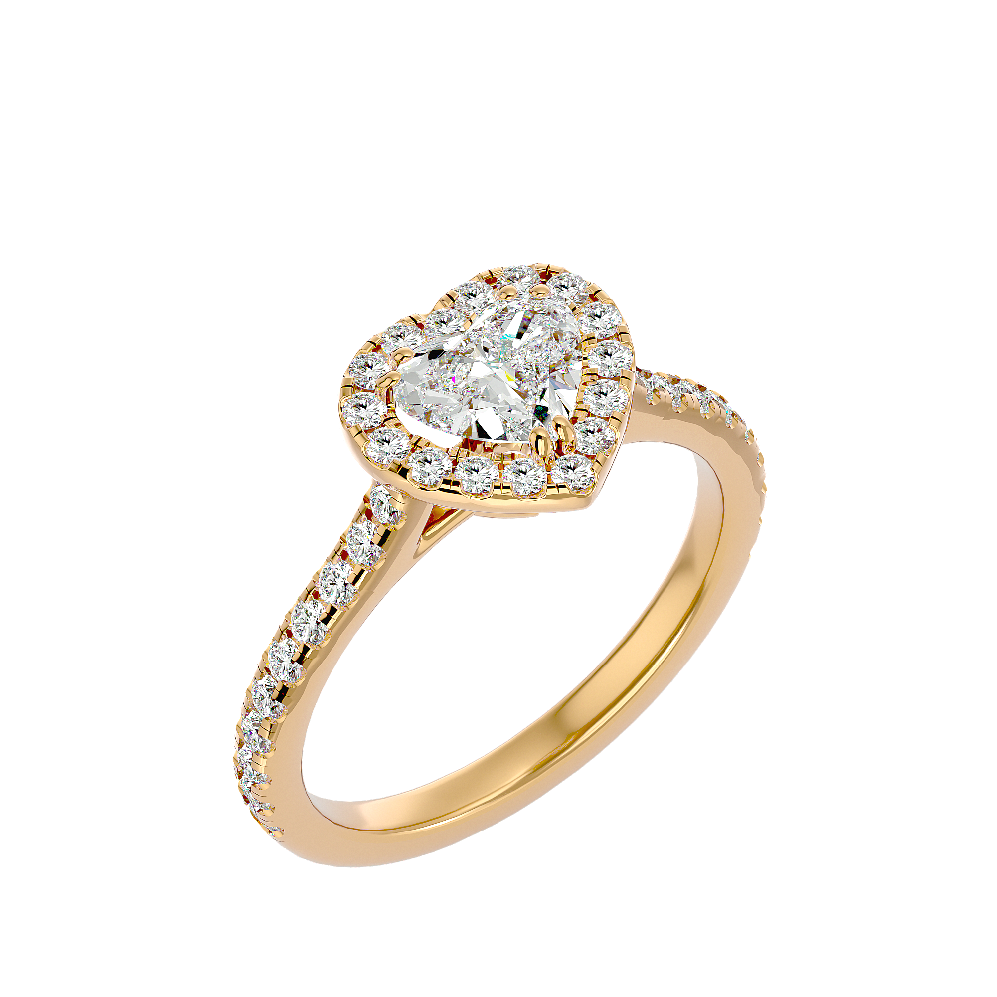 Golden Heart Diamond Engagement Ring