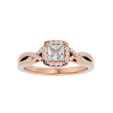 Golden Elegance Cushion Diamond Engagement Ring
