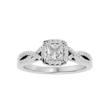Golden Elegance Cushion Diamond Engagement Ring
