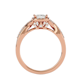 Golden Elegance Cushion Diamond Engagement Ring