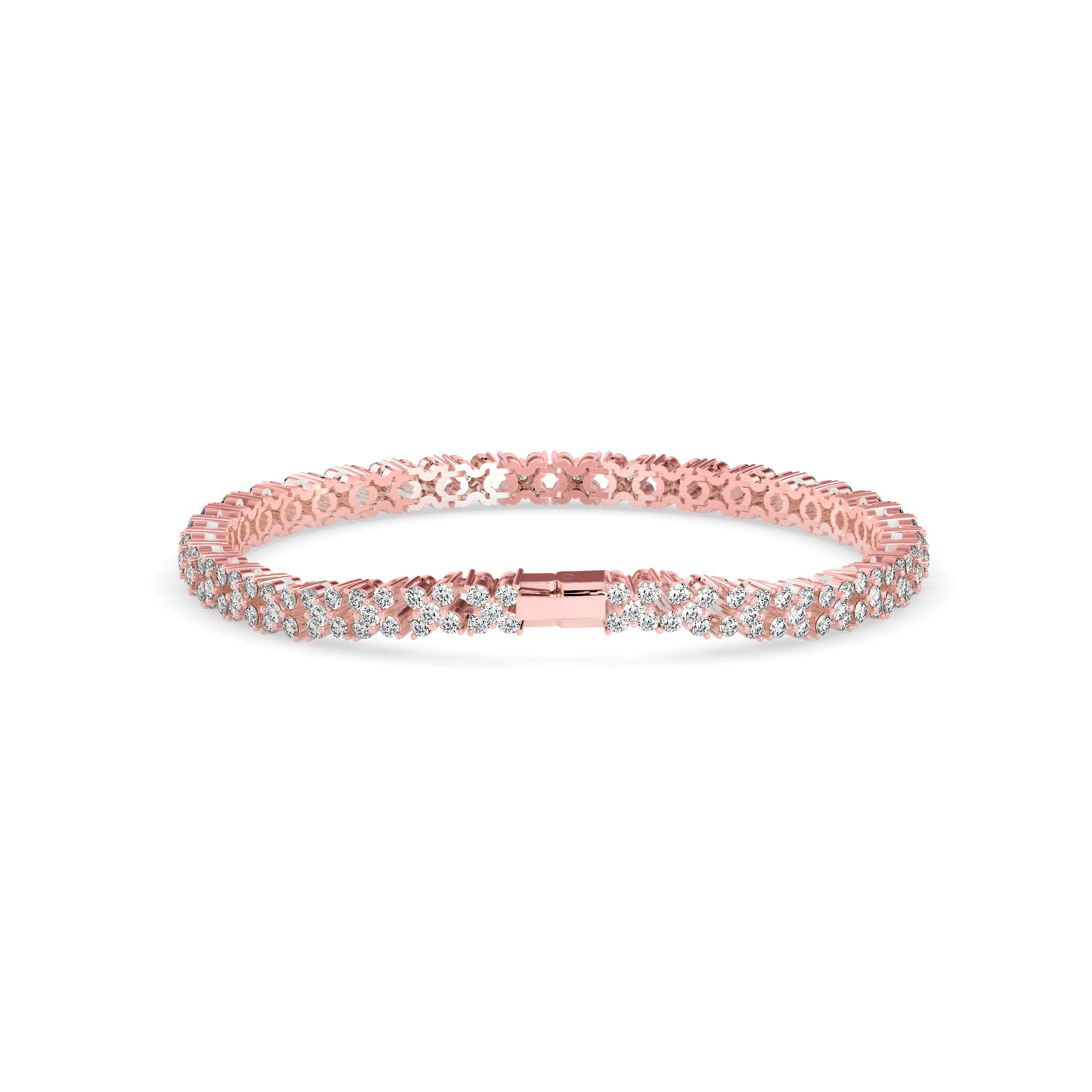 Double Row Diamond Tennis Bracelet