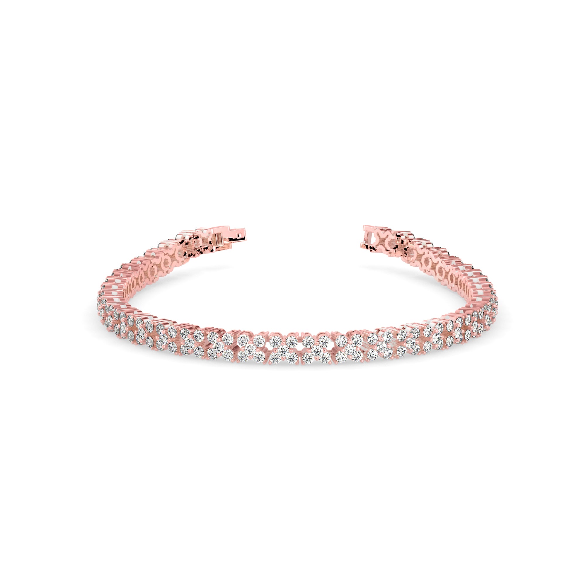 Double Row Diamond Tennis Bracelet