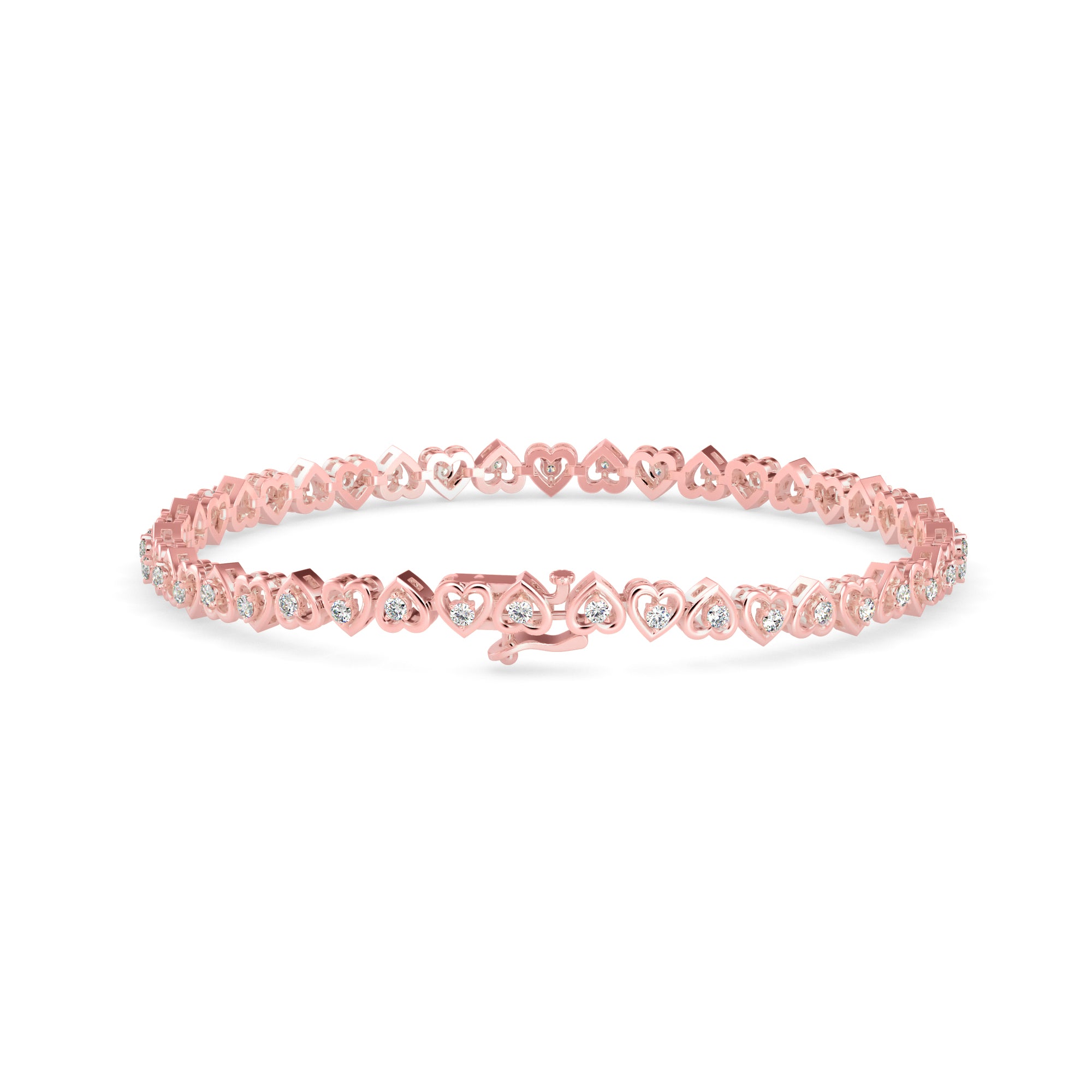 Heart Link Diamond Bracelet