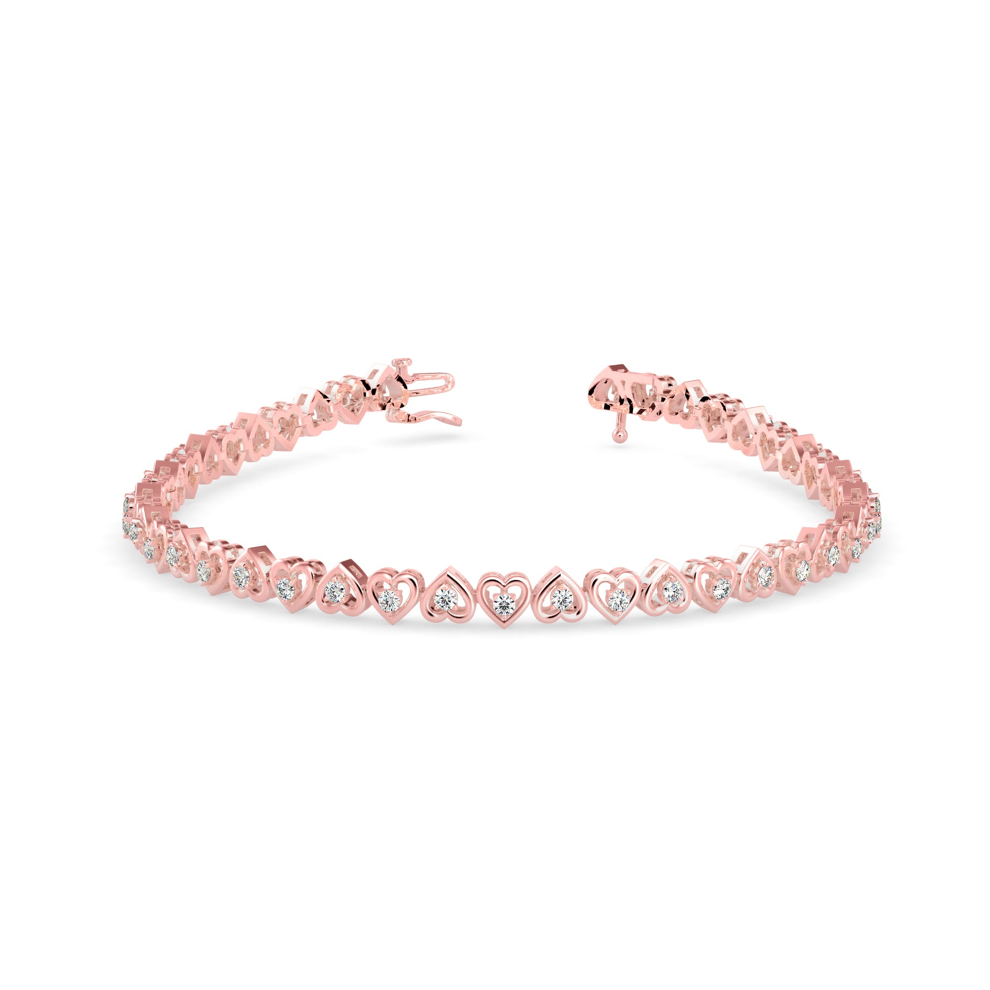 Heart Link Diamond Bracelet