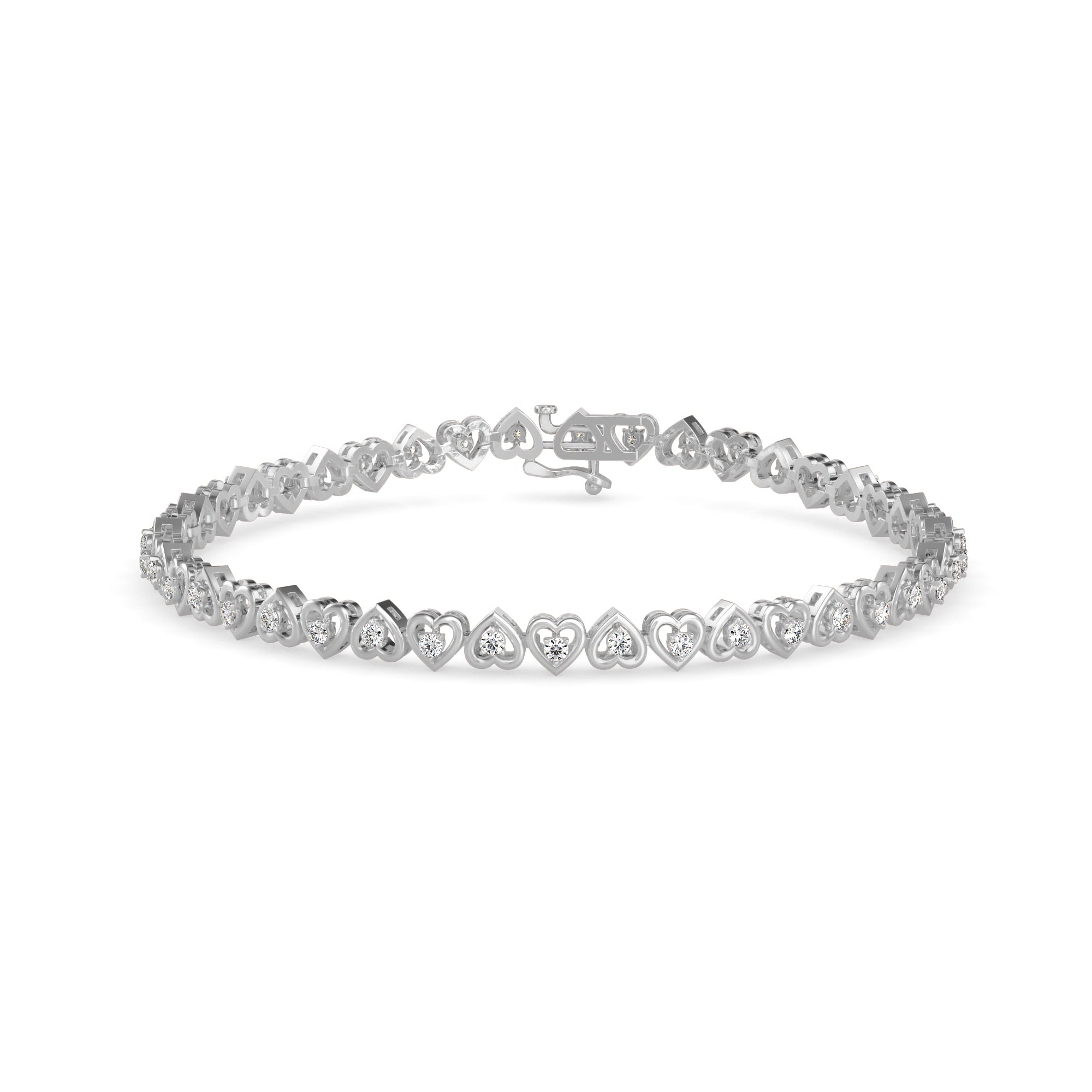 Heart Link Diamond Bracelet