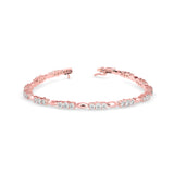 Alternating Oval and Diamond Tennis Bracelet