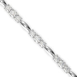 Alternating Oval and Diamond Tennis Bracelet