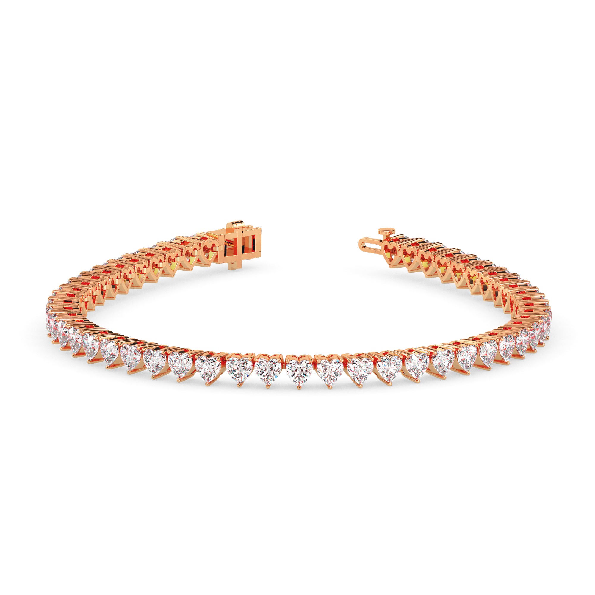 Heart-Cut Diamond Tennis Bracelet