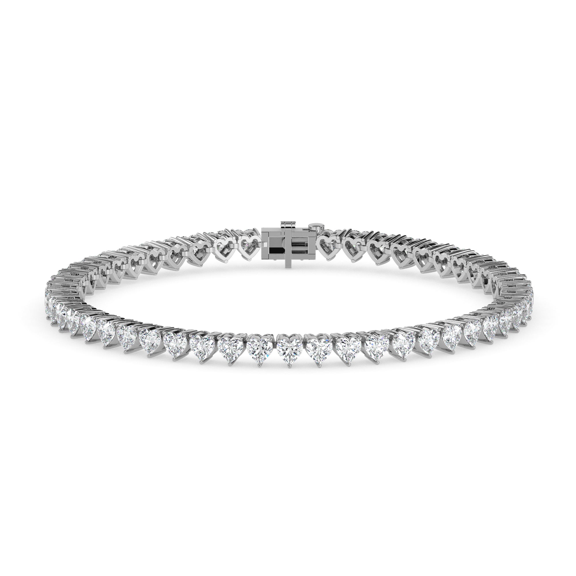 Heart-Cut Diamond Tennis Bracelet