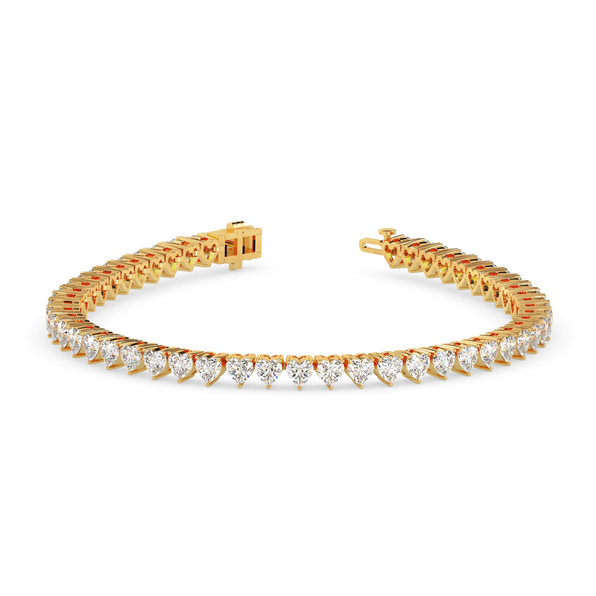 Heart-Cut Diamond Tennis Bracelet