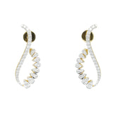 Elegance Wave Drop Earrings (with Screw)